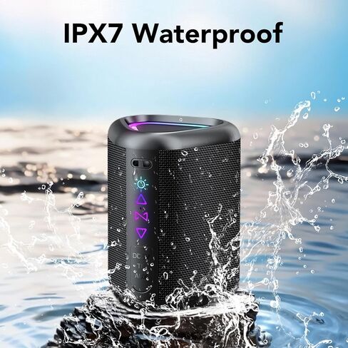 aowoka Bluetooth Speaker, 2025 Portable Wireless Speakers with Led Light, Bluetooth 5.4, 24H Playtime, Enhanced Bass, IPX7 Waterproof, Outdoor Speaker for Travel, Sport, Party, Biking. in Kuwait