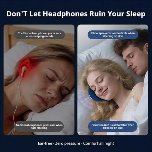 Under Pillow Speaker - Mini Portable Bluetooth Pillow Speaker for Sleeping with White Noise, Timer Ultra-Thin Wireless Sleep Aid Headphones for Adults, Kids, Side Sleepers in Kuwait
