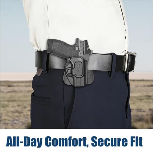 GUN & FLOWER OWB Holster for Smith & Wesson Bodyguard 2.0, Outside Waistband Holster with Level II Retention, 360° Adjustable Silicone Paddle, RDS Ready in Kuwait
