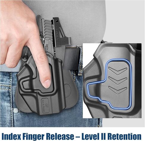 GUN & FLOWER OWB Holster for Smith & Wesson Bodyguard 2.0, Outside Waistband Holster with Level II Retention, 360° Adjustable Silicone Paddle, RDS Ready in Kuwait