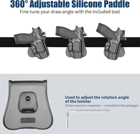GUN & FLOWER OWB Holster for Smith & Wesson Bodyguard 2.0, Outside Waistband Holster with Level II Retention, 360° Adjustable Silicone Paddle, RDS Ready in Kuwait