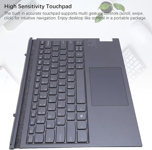 Bluetooth Touchpad Keyboard, Wireless QWERTY Layout for Yoga Duet 2020 2021 Tablet, with Multi Gesture Controls and Portable Design in Kuwait