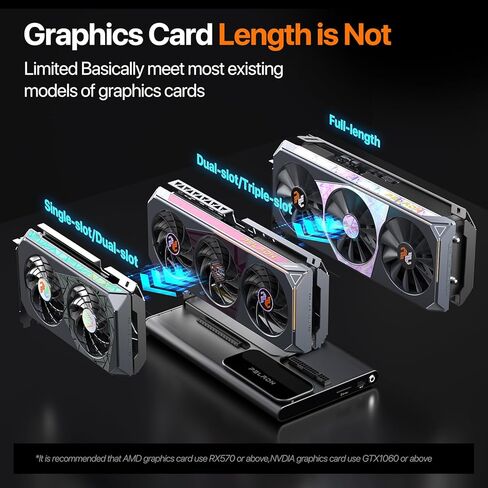 قاعدة توصيل PELADN S-3 eGPU مع كابل Thunderbolt 5 - قاعدة GPU خارجية مزودة بفتحة PCIe 4.0 x 4 بسرعة 64 جيجابت في الثانية، وفتحة PCIe 3.0، ومنافذ Thunderbolt 5 مزدوجة بسرعة 80 جيجابت في الثانية، وفتحة بطاقة SD 4.0، ودعم ATX/SFX/140 وات PD in Kuwait