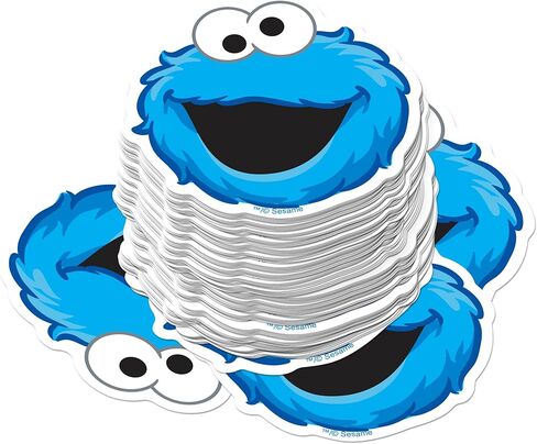 Sesame Street Cookie Monster Face 50ct Vinyl Sticker Pack – Large Waterproof Die-Cut Stickers for Laptop, Water Bottle, Scrapbooking, Tablet – Cookie Monster Face Variety Set in Kuwait