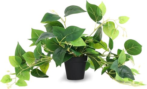 Tiita 2 Pack Fake Plants Artificial Scindapsus Aureus in Pots, Realistic Fake Greenery Potted Plants for Home Office Desk Window Sill Bathroom Bedroom Outdoor Indoor in Saudi Arabia