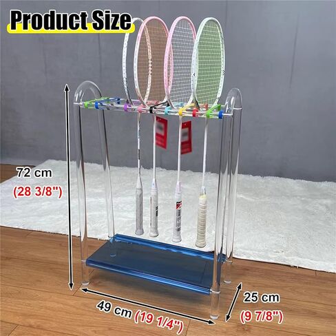Acrylic Racket Storage Rack for 10-20 Rackets Multicolor(Blue) in Saudi Arabia