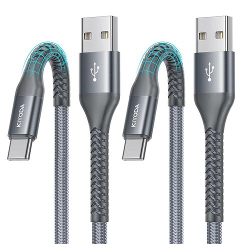 كابل USB إلى USB C شحن سريع 3A [عبوة من قطعتين بطول 6 أقدام]، كابل USB A إلى USB C لتشغيل السيارة، شاحن USB من النوع C فائق المتانة لهاتف iPhone 17/16/15/Pro Max، Samsung Galaxy S26 والمزيد من الترقية in Kuwait