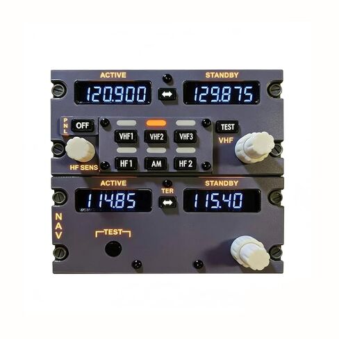 Toyvanta 737 Radio Tuning Panel (RTP) for Flight Simulator, 1:1 Scale Boeing Cockpit Replica, Compatible with MSFS 2020/2024, X-Plane 12, PMDG 737, ZIBO 737, Physical Knobs & Dual Display in Kuwait
