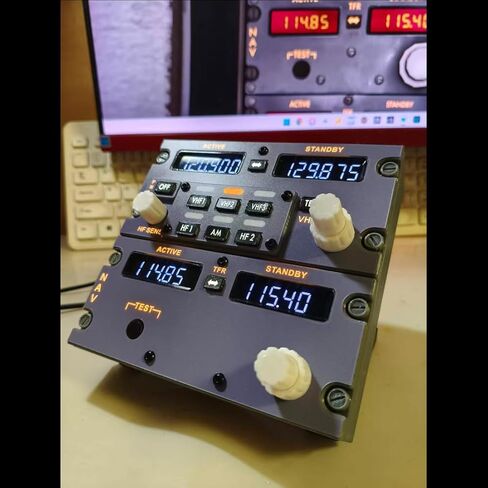 Toyvanta 737 Radio Tuning Panel (RTP) for Flight Simulator, 1:1 Scale Boeing Cockpit Replica, Compatible with MSFS 2020/2024, X-Plane 12, PMDG 737, ZIBO 737, Physical Knobs & Dual Display in Kuwait