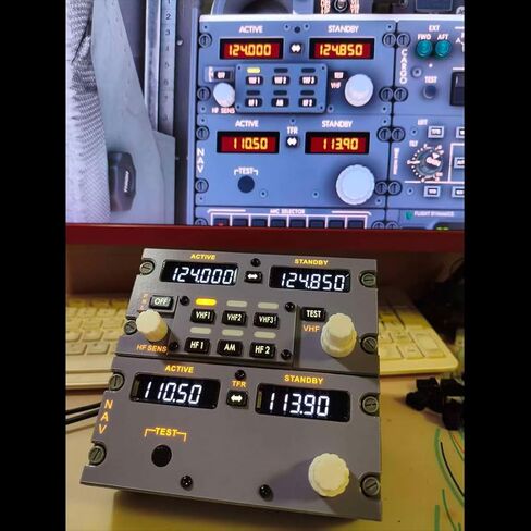 Toyvanta 737 Radio Tuning Panel (RTP) for Flight Simulator, 1:1 Scale Boeing Cockpit Replica, Compatible with MSFS 2020/2024, X-Plane 12, PMDG 737, ZIBO 737, Physical Knobs & Dual Display in Kuwait