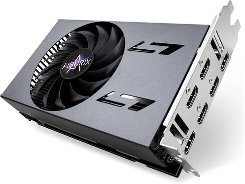 بطاقة رسومات Kelinx Aisurix RX 580 8GB GDDR5 GPU 6X HDMI، 6 إعدادات عرض مستقلة متعددة الشاشات، بطاقة فيديو DDR5 256 بت للكمبيوتر الشخصي ITX فتحة واحدة PCI Express in Kuwait