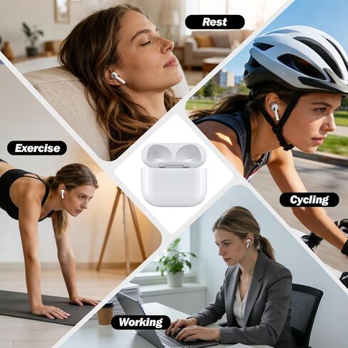 for Air pod 3 Gen Wireless Charging Case ，Replacement for air pods 3 Charger Cases,Support to Bluetooth Sync Pairing, Rear Button-White (No Earbuds) in Kuwait