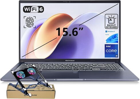 ASUS Vivobook 15 Laptop, 15.6" FHD, Intel Core i9-13900H, 32GB RAM, 2TB SSD, Next Gen AI Ready, Physical Webcam Shield, Backlit Keyboard, Fingerprint Reader, Wi-Fi 6, Win11 Home, Blue, PCO Bundle in Kuwait