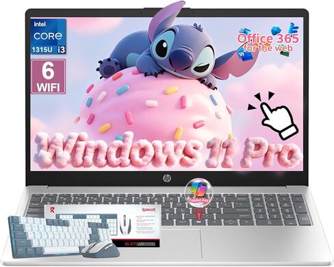 كمبيوتر محمول HP 2026 بشاشة لمس للطلاب والأعمال، ذاكرة وصول عشوائي 20 جيجا بايت 512 جيجا SSD Windows 11 Pro، Intel Core i3-1315U (حتى 4.5 جيجا هرتز)، شاشة 15.6 بوصة LED، Copilot AI، لوحة مفاتيح رقمية، نوع c، مجموعة أدوات KB حاصلة على براءة اختراع in Kuwait