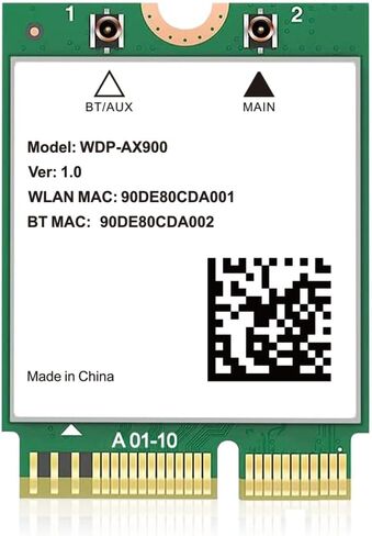 بطاقة WiFi 6، بطاقة شبكة لاسلكية 2.4 جيجا هرتز 5 جيجا هرتز MU-MIMO محول وحدة Wi-Fi 6 (802.11ax) مع بلوتوث 5.4 للكمبيوتر المحمول يدعم Windows 10/11 64 بت Gigabit M.2/NGFF in Kuwait