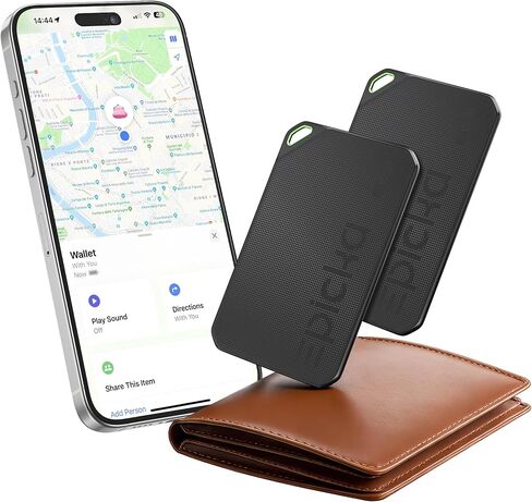Epicka Wallet Tracker Card Compatible with Apple Find My, 8-Year Maintenance-Free Battery, Tracking Card with NFC, MFi Certified, IP67 Bluetooth Item Locator for Luggage, Passport, 1 Pack, Black in Saudi Arabia