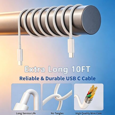 شاحن iPad شحن سريع، [معتمد من Apple MFi] كابل شاحن USB C سريع 40 وات بطول 10 أقدام USB C إلى C لجهاز iPad Pro 13/12.9/11 بوصة، iPad A16 11/10th، iPad Air 13/11 بوصة M4/M3/M2/5th/4th، iPad mini 7/6 in Kuwait