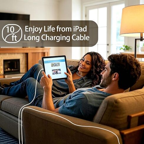 شاحن iPad شحن سريع، [معتمد من Apple MFi] كابل شاحن USB C سريع 40 وات بطول 10 أقدام USB C إلى C لجهاز iPad Pro 13/12.9/11 بوصة، iPad A16 11/10th، iPad Air 13/11 بوصة M4/M3/M2/5th/4th، iPad mini 7/6 in Kuwait
