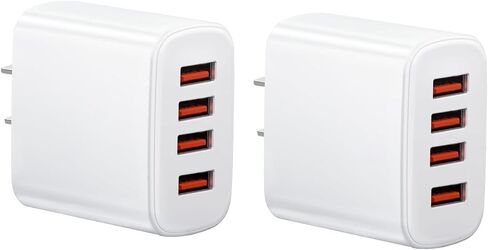 USB Wall Charger, Charger Adapter, 4 Port USB Cube Chargers, Power Adapter Charging Plug Box Brick for Phone 15/14/13/12/11/XS/X/8/7/6 Plus,Android Phones, and More in Kuwait