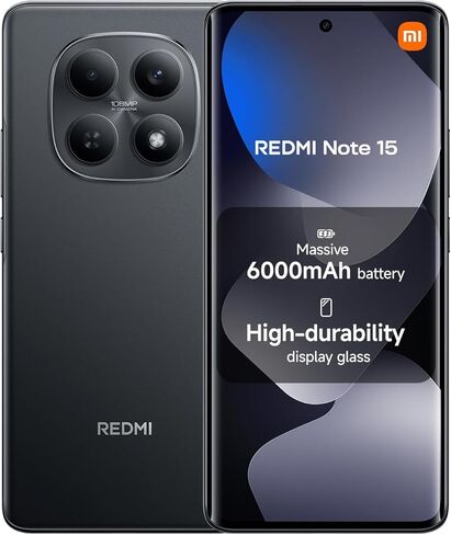 XIAOMI Redmi Note 15 4G LTE (متوافق مع Tmobile Mint Tello & Global) (256 جيجابايت + 8 جيجابايت) 6.77 بوصة 120 هرتز 108 ميجابكسل إصدار عالمي لكاميرا AI مزدوجة الشريحة موديل 2510DRA23L Liberado (أسود) in Kuwait