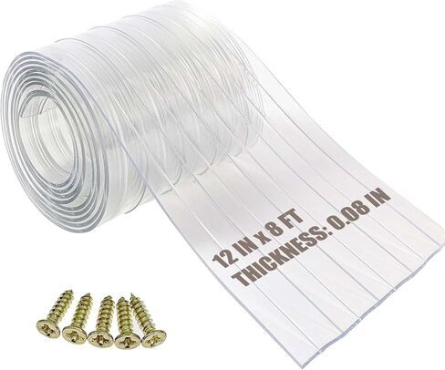 شرائط استبدال باب الكلب من Ezcasch، شرائط فينيل بلاستيكية لباب الكلب أو باب القطط DIY، غطاء PVC شفاف لباب بيت الكلب أو بيت الكلب، شرائط عزل حراري مقاس 8 × 8 × 0.08 بوصة. in Kuwait