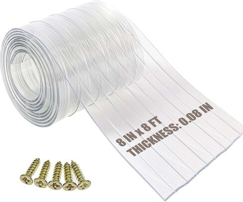 شرائط استبدال باب الكلب من Ezcasch، شرائط فينيل بلاستيكية لباب الكلب أو باب القطط DIY، غطاء PVC شفاف لباب بيت الكلب أو بيت الكلب، شرائط عزل حراري مقاس 8 × 8 × 0.08 بوصة. in Saudi Arabia