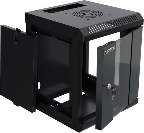 10 inch Mini Network Rack Cabinet - 6U Vented w/Glass Door - 9 in Depth - Server Rack Housing - Tupavco TP436 in Kuwait