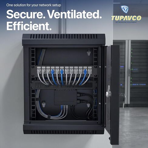 10 inch Mini Network Rack Cabinet - 6U Vented w/Glass Door - 9 in Depth - Server Rack Housing - Tupavco TP436 in Kuwait