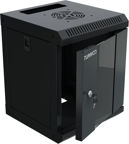 10 inch Mini Network Rack Cabinet - 6U Vented w/Glass Door - 9 in Depth - Server Rack Housing - Tupavco TP436 in Kuwait
