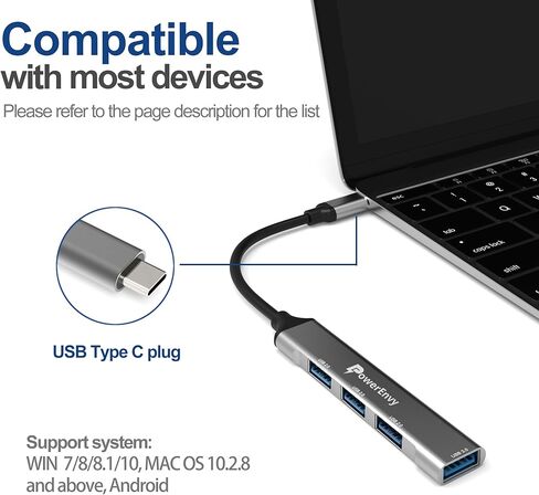 USB HUB,USB C to USB Adapter Multiport Data HUB with 4 USB Ports (3 USB2.0 and 1 USB3.0) 5Gbps USB Data Transfer Port for MacBook,iPad Pro/Air,XPS,MateBook and More Type C Devices in Kuwait