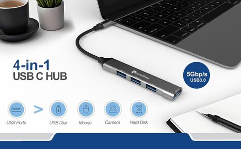 USB HUB,USB C to USB Adapter Multiport Data HUB with 4 USB Ports (3 USB2.0 and 1 USB3.0) 5Gbps USB Data Transfer Port for MacBook,iPad Pro/Air,XPS,MateBook and More Type C Devices in Kuwait