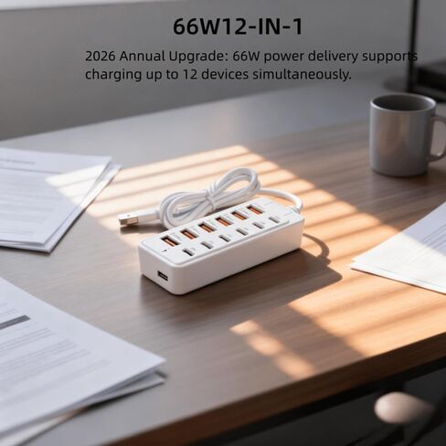 USB 3.0 Hub 12 Ports with 6 USB-C & 6 USB-A for Laptop Tablet Phone Desktop Hub in Kuwait
