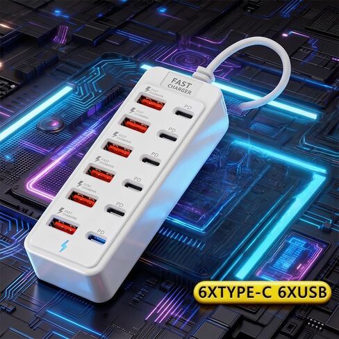 USB 3.0 Hub 12 Ports with 6 USB-C & 6 USB-A for Laptop Tablet Phone Desktop Hub in Kuwait