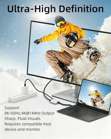 USB C to AR Glasses 100W PD Fast Charging Adapter,8K@60Hz Xreal AR Glasses Adapter Hub, for Swi-tch,Steam Deck,ROG Ally,Phone,Viture,Rokid in Kuwait