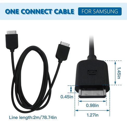USonline911 كابل توصيل واحد أسود BN39-02470A بطول 2 متر/6.56 قدم، مناسب لتلفزيون سامسونج 2020 QN65LS03TAFXZA,QN55LS03TAFXZA,QN43LS03TAGXZD in Kuwait