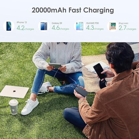 [2-Pack] Portable Charger Power Bank 20000mAh,Ultra Slim Fast Charging Battery Pack with Dual USB Outputs,Travel Essential Portable Phone Charger for iPhone 17/16/15/14/13/12/X,Galaxy S24, Android etc in Saudi Arabia