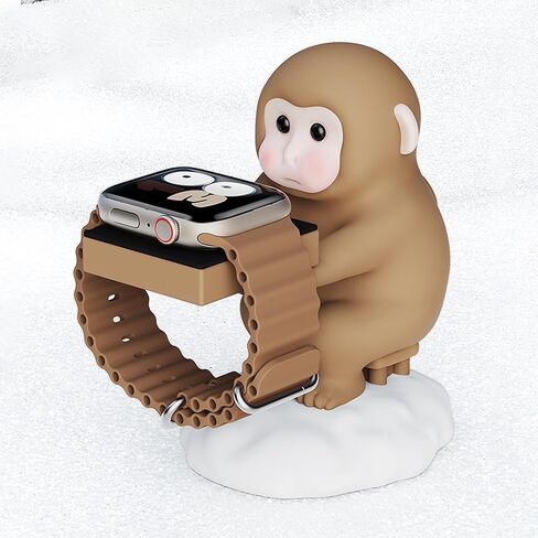 حامل شاحن ساعة Apple متوافق مع Apple Watch Series Ultra3,2,1/SE2/11/10/9/8/7/6/SE/5/4/3/2/1(49 مم، 46 مم، 45 مم، 44 مم، 42 مم، 41 مم، 40 مم، 38 مم)، قاعدة شحن صغيرة لطيفة من ماونكي iWatch in Kuwait