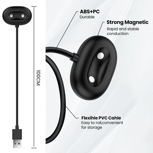 شاحن USB-A + Type-C لساعة Google Pixel 4، سلك شحن مغناطيسي بديل لساعة Google Pixel Watch4 41 مم/45 مم (3.3 قدم/1 متر) in Kuwait