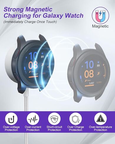 100W Multi Charging Cable for Samsung Galaxy Watch - 2026 Upgraded 4 in 2 Fast Charging Cord for iPhone17/16/15/14/13/12, Galaxy Watch 7/6 Classic/6/5 Pro/5, Galaxy S24, Android,iPad, MacBook, 10FT in Kuwait