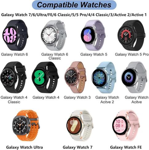 شاحن ساعة Galaxy الذكية المغناطيسي متوافق مع Samsung Galaxy Watch 8&8 Classic,7&6/Ultra, 5&5 Pro&4/4&6 Classic&3/Active 2&Active 1، محول شحن سريع للحائط كابل شحن لاسلكي 3.3FT in Kuwait