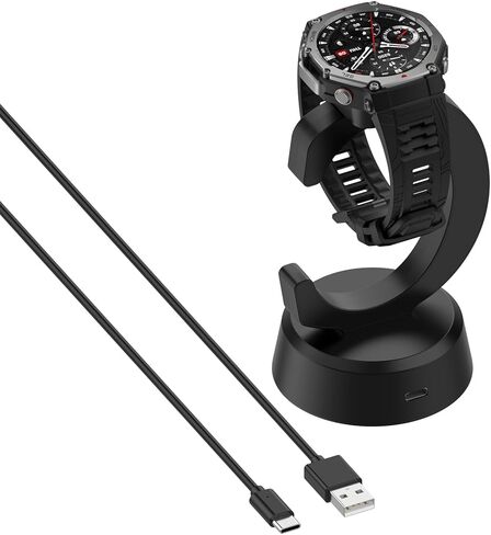 قاعدة شحن لحزام Amazfit Helio، T-Rex 3، T-Rex 3 Pro، T-Rex Ultra 2، Blance، Blance 2، Active Max، Active 3 حامل شحن مغناطيسي مطور مع كابل شحن USB-C in Kuwait