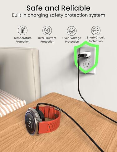 شاحن Sinoacc متوافق مع Amazfit Active Max/Trex 3 Pro/Trex 3/Balance 2/Balance Watch - ملحقات كابل شحن مغناطيسي USB A 3.3 قدم in Kuwait