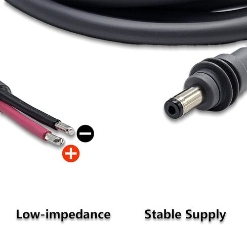 كابل أسلاك التوصيل الكهربائية بطول 6.5 قدم متوافق مع Starlink Mini، 14AWG DC 5.5 مم × 2.1 مم قابس ذكر إلى سلك عاري سلك إمداد طاقة مفتوح النهاية DIY، ملحقات طاقة تمديد مقاومة للماء in Kuwait