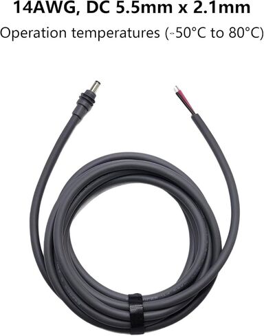 كابل أسلاك التوصيل الكهربائية بطول 6.5 قدم متوافق مع Starlink Mini، 14AWG DC 5.5 مم × 2.1 مم قابس ذكر إلى سلك عاري سلك إمداد طاقة مفتوح النهاية DIY، ملحقات طاقة تمديد مقاومة للماء in Kuwait