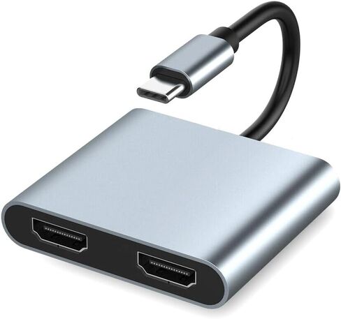 USB C to Dual HDMI Adapter, 4K@60Hz Type-C to HDMI Splitter for Dual Monitors Extend Display Suitable for MacBook Air/Pro, Dell, HP, Lenovo, Chromebook, Surface USB Type C Laptops in Kuwait