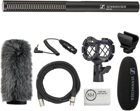 Sennheiser MKE 600 Shotgun Microphone Bundle with Zoom H1 XLR Handy Recorder + 64GB Memory Card + Shockmount + Fur Windshield + XLR Cable + 4 AA Batteries (8 Items) in Saudi Arabia