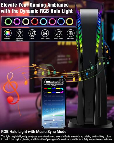 لوحة حماية Joso لإصدار قرص PS5، حافظة بديلة مضادة للخدش ومقاومة للغبار مع حلقة RGB، غطاء جلدي مناسب لوحدة تحكم PS5 (قرص مضغوط)، لوحات لملحقات PS5 - القرص | 2020 in Kuwait