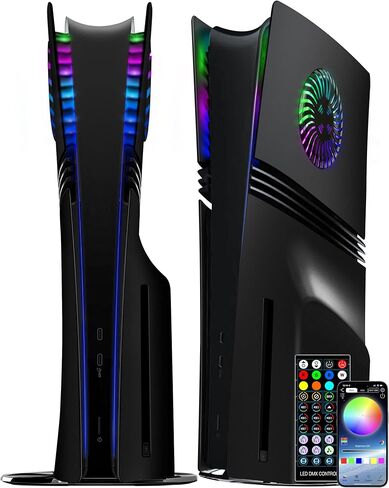 لوحة حماية Joso لإصدار قرص PS5، حافظة بديلة مضادة للخدش ومقاومة للغبار مع حلقة RGB، غطاء جلدي مناسب لوحدة تحكم PS5 (قرص مضغوط)، لوحات لملحقات PS5 - القرص | 2020 in Kuwait