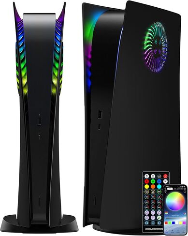 لوحة حماية Joso لإصدار قرص PS5، حافظة بديلة مضادة للخدش ومقاومة للغبار مع حلقة RGB، غطاء جلدي مناسب لوحدة تحكم PS5 (قرص مضغوط)، لوحات لملحقات PS5 - القرص | 2020 in Kuwait