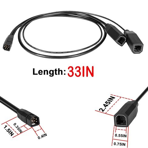 Replacement for Humminbird 720101-1 9 M SIDB Y 9-Pin Side Imaging Dual Beam Splitter Cable, for Helix 5/7/8/9/10/12/15(Current) 300 700 800 900 Series, 33inch in Kuwait